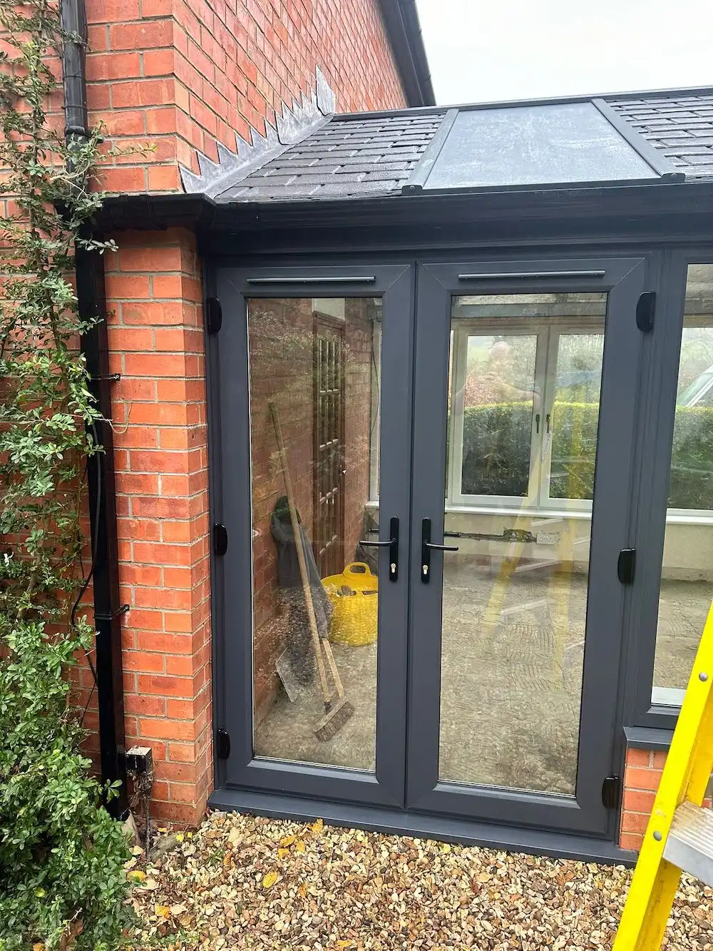 black french doors