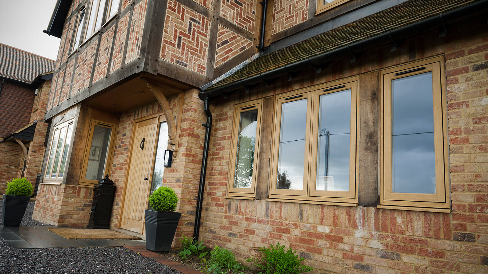 brown flush sash windows