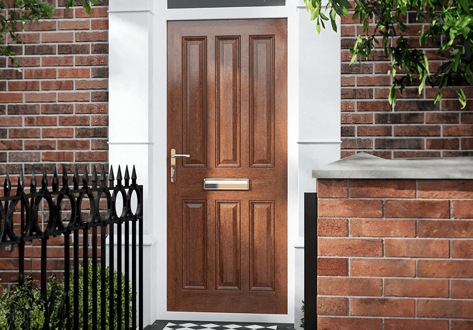 brown timber front door