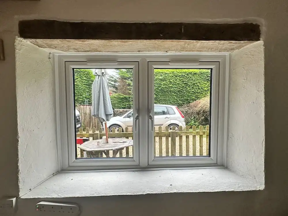white upvc casement window