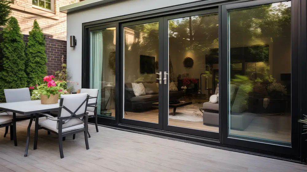 black patio door